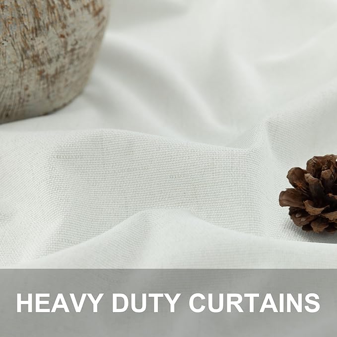 Extra Long Ivory Curtains for Living Room Blackout 108 Inch Sound Proof Wide Drapes for Large Window Noise Reducing Darkening Curtains for Bedroom Off White 52x108 Ceiling to Floor Length 2 Panel 9 ft