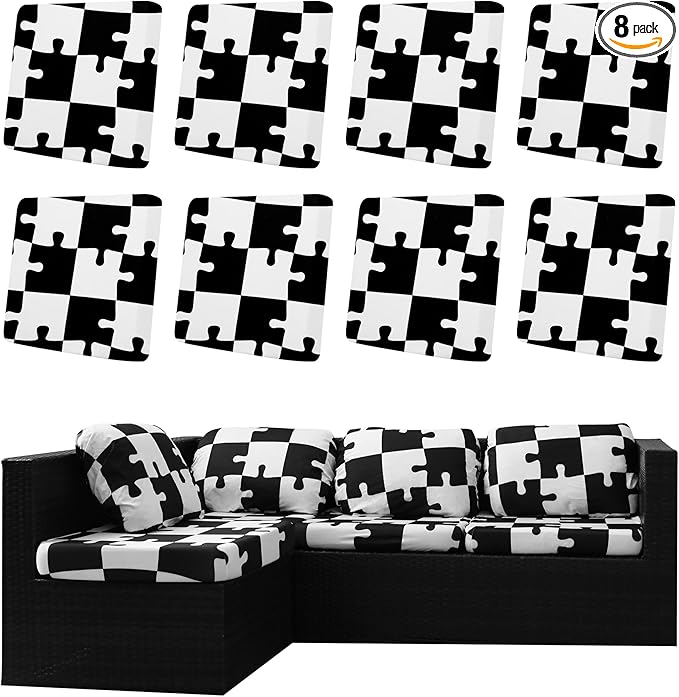 Outdoor Cushion Covers Set,8PCS Patio Furniture Couch Seat Slipcovers, Replacement for Sofa Sectional Chair(Cover，Only)