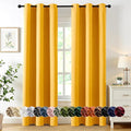 MIULEE Yellow Blackout Curtains for Bedroom Living Room 84 Inches Long 2 Panels, Thermal Insulated Room Darkening Drapes Solid Grommet Noise Reduction Light Blocking Window Treatments 40x84 inch