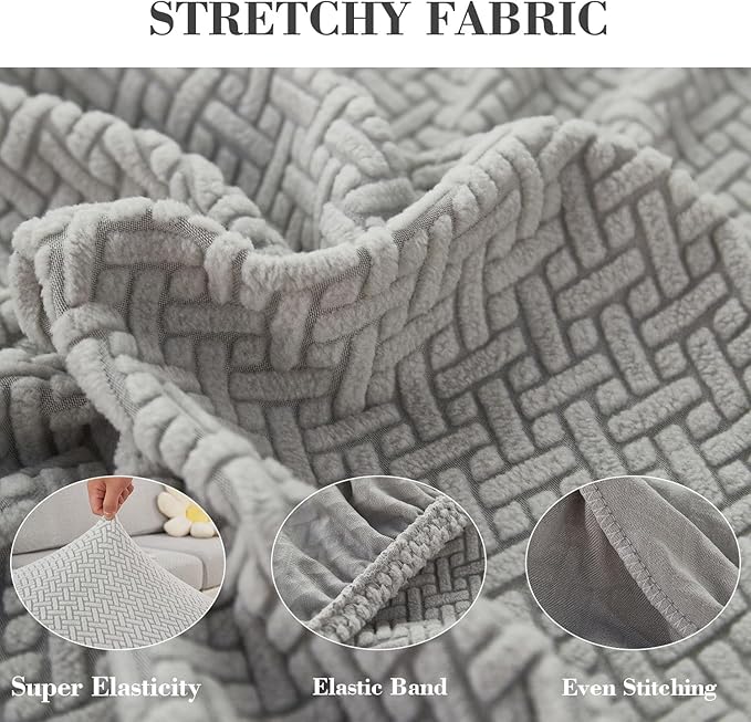 Sofa Covers Couch Covers for Sofa Pet Friendly Couch Cushion Covers Universal Sofa Covers Washable Stretch Slipcovers for Sectional Sofa (Texture Light Gray,Headrest Cover)