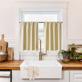 RYB HOME 100% Blackout Bathroom Curtains Over Sink 30 inches Long, Heat & UV Blocking Total Room Darkening Noise Reducing Curtains for Basement RV Campers, Biscotti Beige, 2 Panels Set