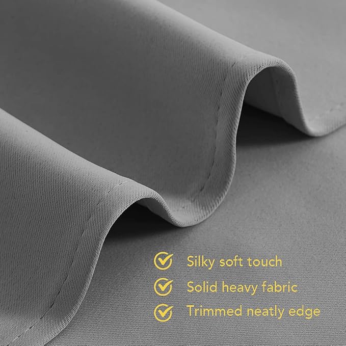 NICETOWN Room Darkening Kitchen Curtains, Silver Grey, 2 Panels, 34 by 40, Window Treatment Thermal Insulated Grommet Light Blocking Curtains & Drapes for Bedroom/Cafe