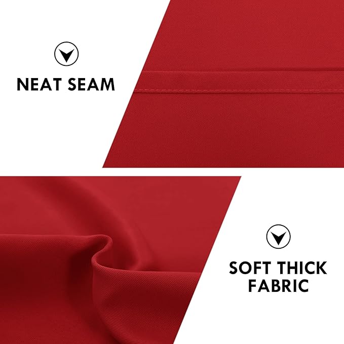 DWCN Christmas Red Blackout Curtains for Bedroom –Rod Pocket Thermal Insulated Room Darkening Drapes for Living Room, W 42 x L 54 Inch, 2 Panels