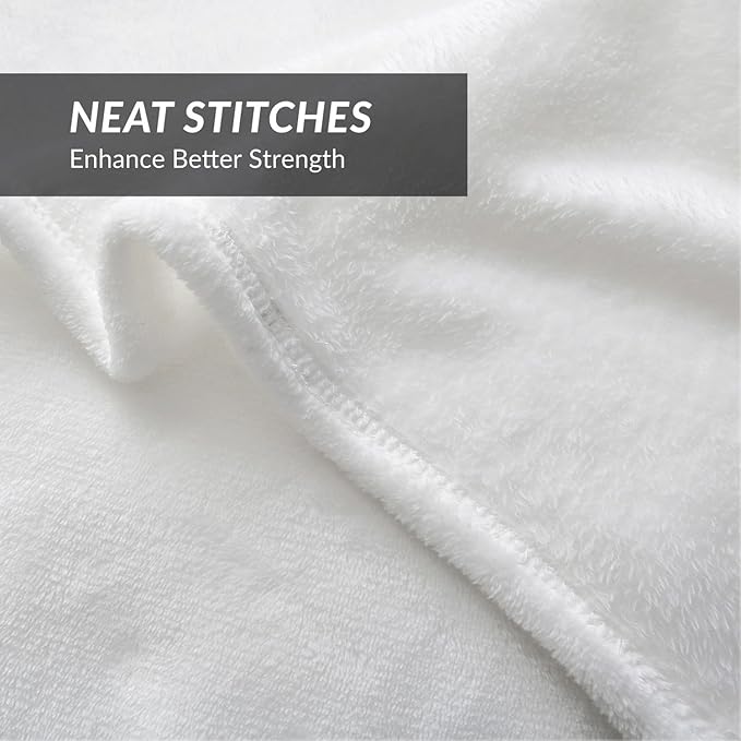 Bedsure GentleSoft Fleece Blankets Queen Size White - Mothers Birthday Gifts for Women Bed Blanket Soft Lightweight Plush Fuzzy Cozy Luxury Microfiber, 90x90 inches