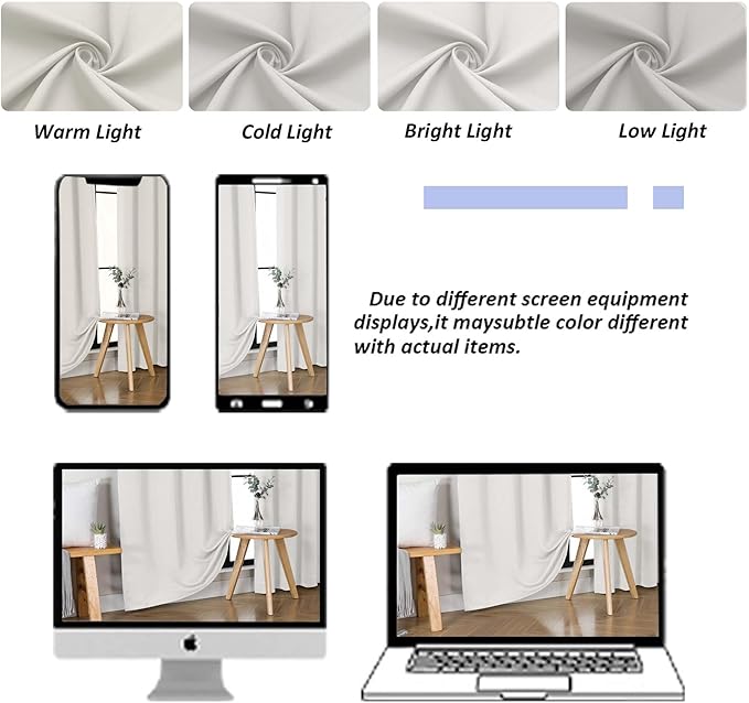 Simplebrand Ava Natural Blackout Curtains for Bedroom 96 Inches Long 2 Panels, Solid Thermal Insulated, Energy Saving Living Room Window Treatment Curtains Blackout Drapes, W50 x L96 Inch, Natural