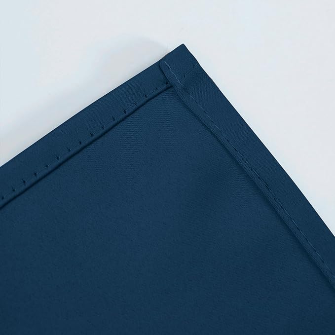 LEMOMO Blackout Curtains 66 x 54 Inch Long Navy Blue Curtains Set of 2 Panels Room Darkening Curtains for Bedroom and Living Room