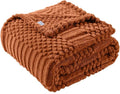 90x90 Inch Rust Queen Bed Blanket - Soft & Fluffy Fleece, Cute & Aesthetic, Perfect for Sofa, Couch, Bed, Living Room & Bedroom, All-Season Use, Plush & Cozy Decorative Blanket