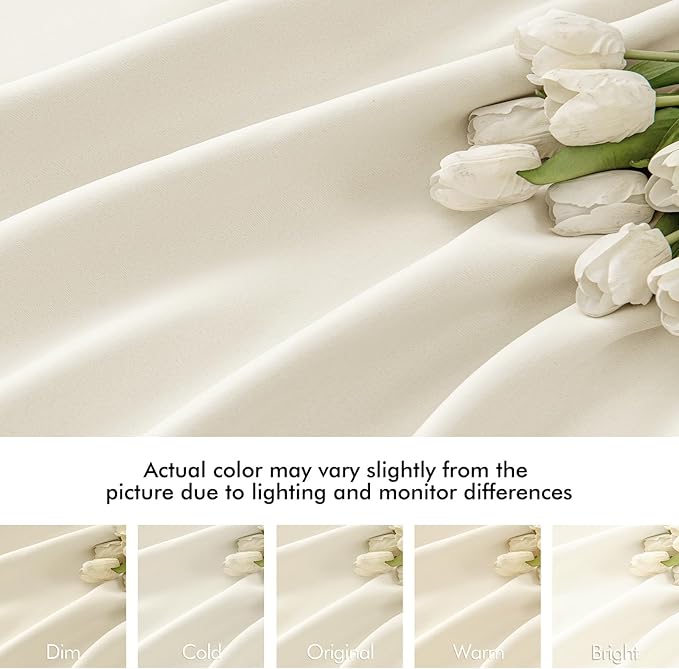 MIULEE Birch Back Tab Blackout Curtain 96 Inch Long 2 Panels Set for Bedroom, Rod Pocket/Pinch Pleat Thermal Insulated Living Room Darkening Pleated Light Blocking Floor to Ceiling Drape