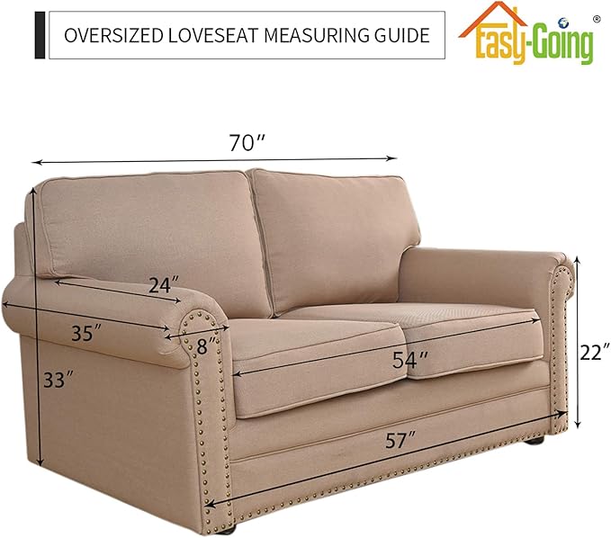 Easy-Going Stretch Oversized Loveseat Slipcover 1-Piece Sofa Cover Furniture Protector Couch Soft with Elastic Bottom for Kids Polyester Spandex Jacquard Fabric Small Checks Peacock Blue
