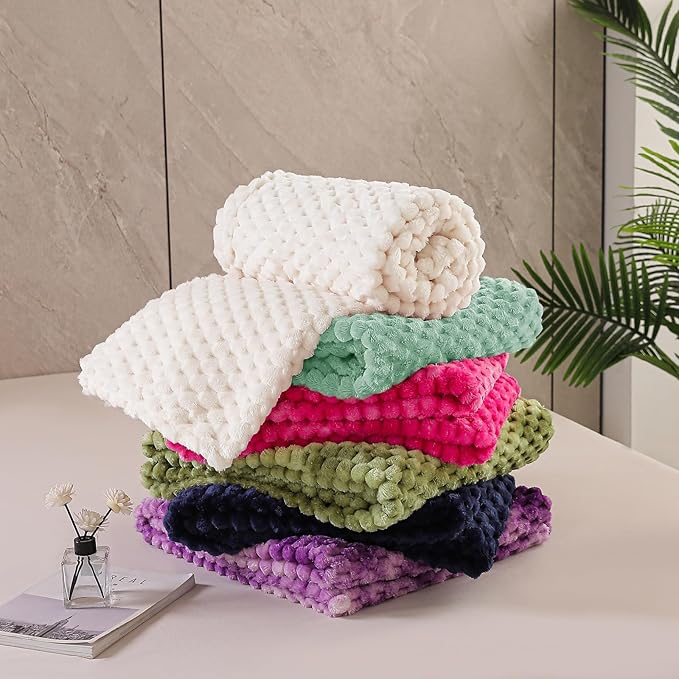 Exclusivo Mezcla Fleece Queen Blanket for Bed, Extra Large Fuzzy Sage Green Bed Blankets, Soft Cozy Plush Sofa Throws for All Seasons, 90x90 Inches