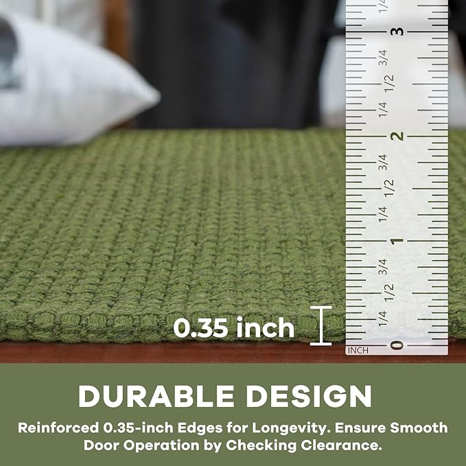 KOZYFLY Runners for Hallways 2x7 ft Washable Kitchen Runner Non Slip Rubber Backed Hall Runners Cotton Entryway Runner Rugs Floor Carpet for Indoor Backdoor Bedroom Kitchen, Bright Green/Earthy Green