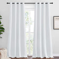 NICETOWN Bedroom Blackout Curtains Panels, 1 Pair, 55 inches by 92 Inch, Greyish White, Triple Weave Energy Saving Thermal Insulated Solid Grommet Blackout Draperies for Patio