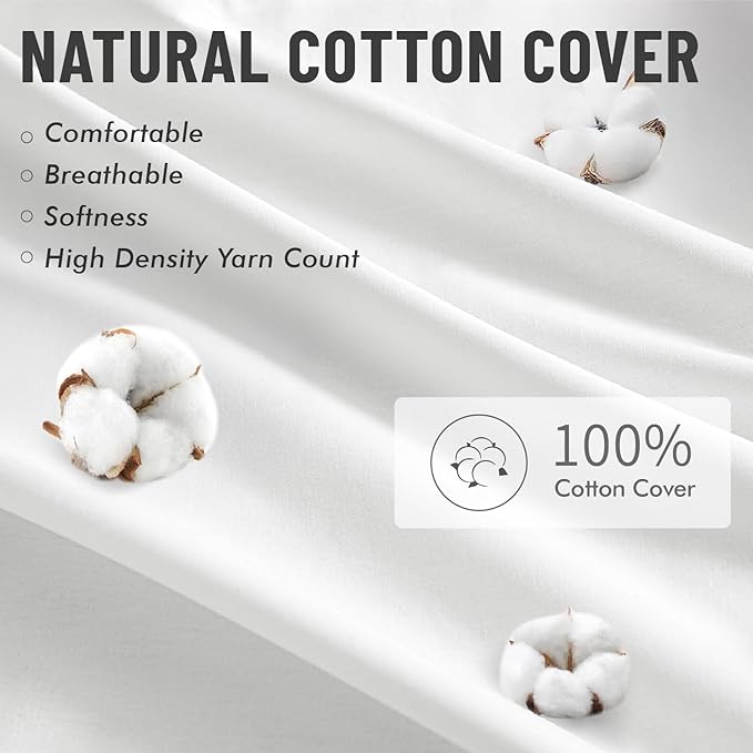 MIULEE 14x14 Pillow Inserts,Set of 4 100% Virgin Microfiber with Cotton Cover Throw Pillows for Couch Sofa and Bed