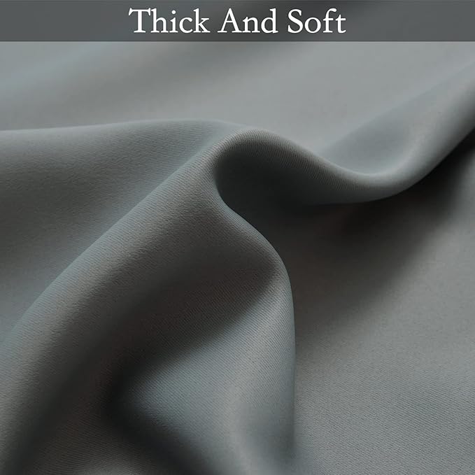 SimpleHome Ombre Curtains 42 x 63 Inch for Bedroom 2 Panels, Gradient Grey White to Grey Light Blocking Thermal Insulated Grommet Room Darkening Window Curtain/Drapes for Living Room