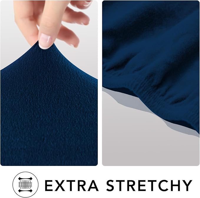 PureFit Super Stretch Sofa Slipcover – Spandex Non Slip Soft Couch Sofa Cover, Washable Furniture Protector with Non Skid Foam and Elastic Bottom for Kids, Pets (Oversized, Navy)