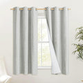 NICETOWN Grey 100% Blackout Curtain Panels, Set of 2, 34" Wide by 48" Long, Thermal Insulated White Thermal Insulated Liner Drapes for Nursery, Noise Reducing and Heat Blocking Drapes for Windows
