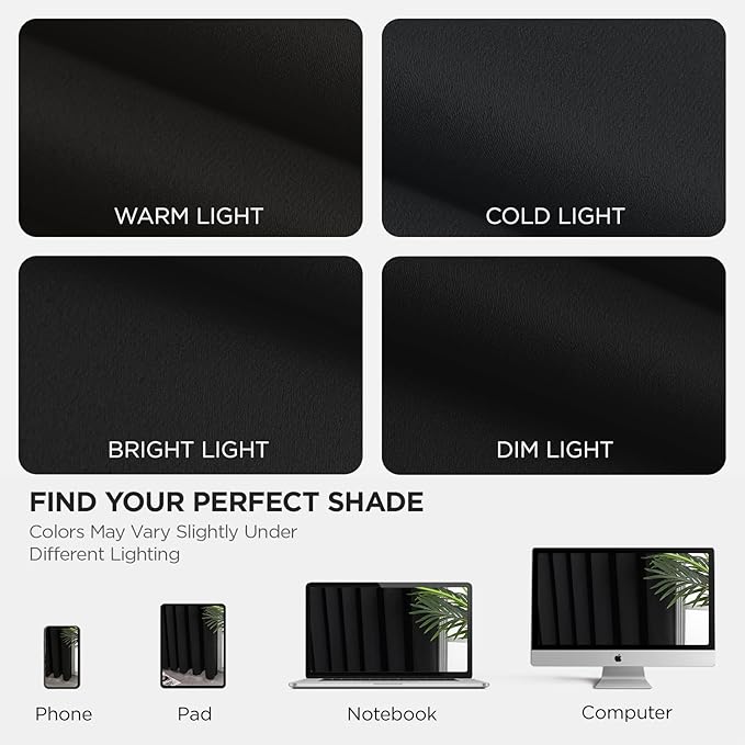 Joydeco Blackout Patio Sliding Door Curtains 84 Inches Long, Grommet Privacy Room Divider Curtains, Extra Wide Thermal Blackout Drapes for Bedroom Living Room (Black, 60Wx84L, 1 Panel)