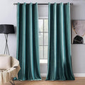 MIULEE 2 Panels Blackout Velvet Curtains Solid Soft Grommet Teal Curtains Thermal Insulated Soundproof Room Darkening Curtains/Drapes/Panels for Living Room Bedroom 52 x 84 Inch