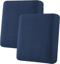 H.VERSAILTEX Super Stretch Individual Seat Sofa Covers Slipcover Sets Thick Jacquard Textured Twill Fabric (2 Piece Medium Sofa Cushion Covers, Navy)