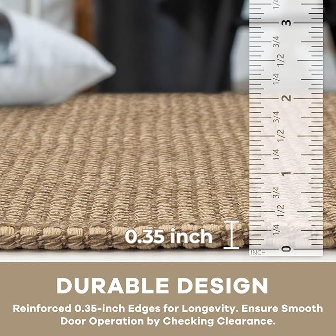 KOZYFLY Runners for Hallways 2.6x8 ft Washable Kitchen Runner Non Slip Rubber Backed Hall Runners Cotton Entryway Runner Rugs Floor Carpet for Indoor Backdoor Bedroom Kitchen, Tan/Orange/Brown