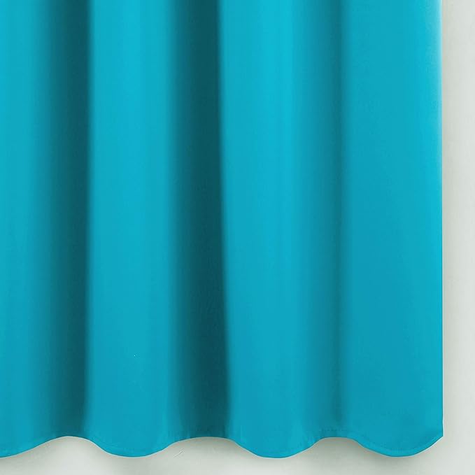 LEMOMO Teal/Turquoise Blackout Curtains/42 x 63 Inch Length Kids Curtains/Set of 2 Panels Grommet Bedroom Curtains for Living Room