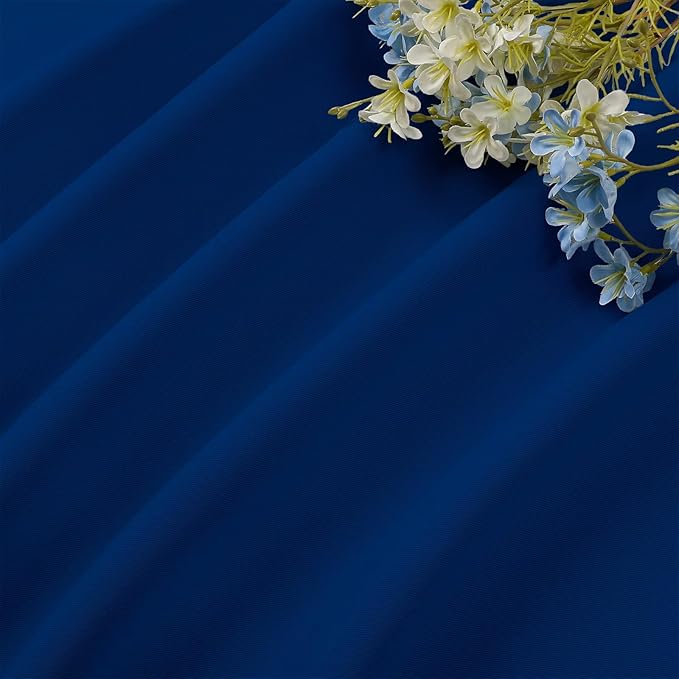 CUCRAF Royal Blue Blackout Curtains 45 inch Length 2 Panels Set, Rod Pocket Room Darkening Drapes for Bedroom Living Room, Insulated Thermal Light Blocking Window Curtain (W52 x L45 Inch)
