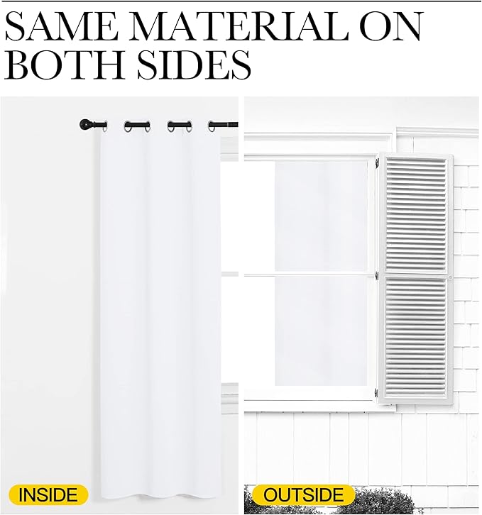 NICETOWN Draperies Curtains Panels, Blocking Out 50% Sunlight Window Treatment Curtains, Grommet Small Window Drapes for Bedroom (2 Panels, 29 by 45, White)