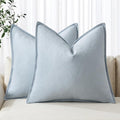 MIULEE Decorative Linen Euro Sham Pillow Covers 28x28 Inch Light Blue Boho Farmhouse Neutral Couch Throw Pillows for Bed Pack of 2 Accent Modern Pillowcase Sofa Livingroom Home Decor