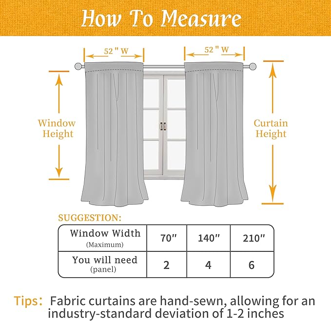 LAMIT Linen Blended Curtains 72 inch for Bedroom, Linen Textured Light Filtering Drapes Rod Pocket Boho Neutral Panels for Farmhouse/Living Room, 2 Panels, 52 x 72 Inch, Light Blue