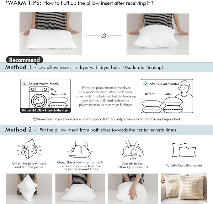 MIULEE Pillow Insert 26x26 Inch, Decorative Square Throw Pillow Inserts, Premium Fluffy Pillow Forms Sham Stuffer for Sofa Couch Living Room