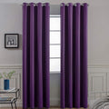 Yakamok Purple Blackout Curtains Room Darkening Thermal Insulated Grommet top Window Curtains for Living Room, 52 x 84 Inch,One Pair