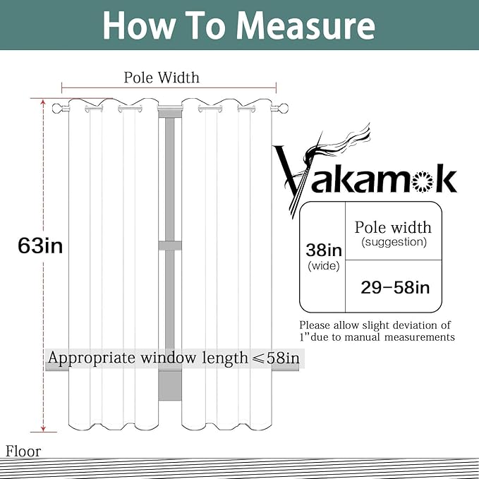 Yakamok Light Blocking Room Darkening Thermal Curtain Panels Blackout Curtains Solid Grommet Top Window Drapes for Bedroom/Living Room(38x63 Inch, Stone Blue, 2 Panels)