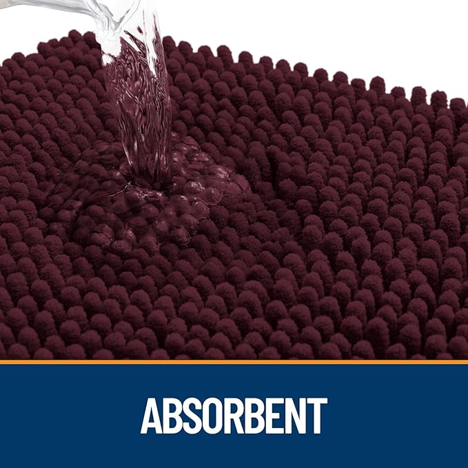 OLANLY Dog Door Mat for Muddy Paws 70x46, Absorbs Moisture and Dirt, Absorbent Non-Slip Washable Doormat, Quick Dry Chenille Mud Mat for Dogs, Entry Indoor Entryway Carpet for Inside Floor, Russet
