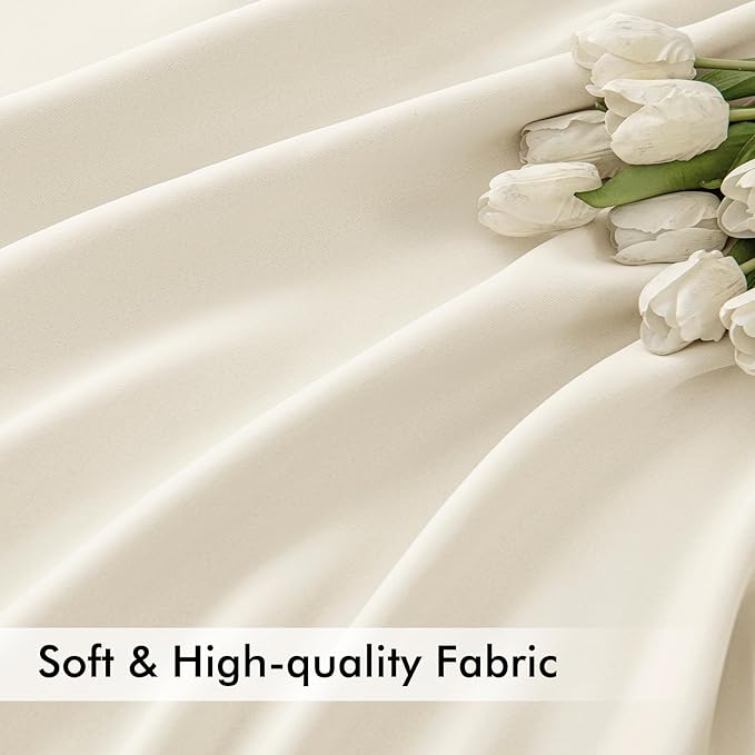 MIULEE Birch Back Tab Blackout Curtains 63 Inch Length 2 Panels Set for Living Room Bedroom Privacy, Rod Pocket/Pinch Pleat Thermal Insulated Room Darkening Pleated Light Blocking Drapes