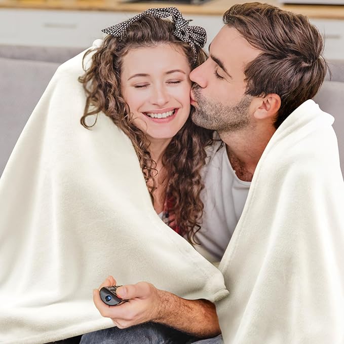 BEDELITE Fleece Blanket Cream Throw Blankets for Couch & Bed, Luxury Plush Cozy Fuzzy Blanket 50" x 60", Super Soft Warm Lightweight Throw Blanket for Travel Camping