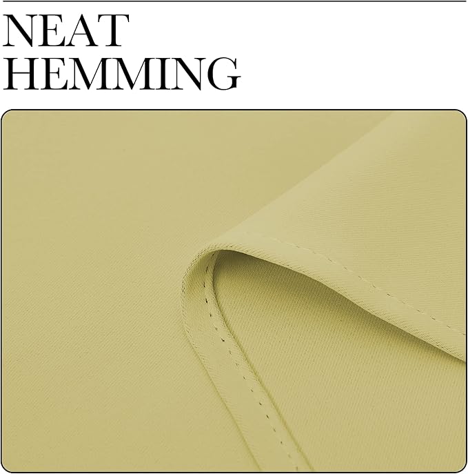 NICETOWN Bedroom Blackout Draperies Panels, 2 Panels, 42 x 72 Inch, Paler Yellow, Three Pass Microfiber Noise Reducing Thermal Insulated Solid Ring Top Window Curtains