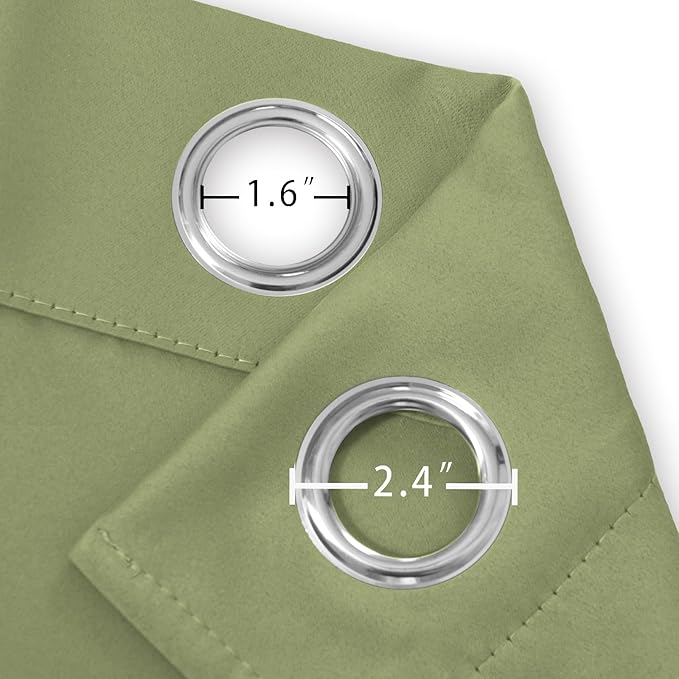 LEMOMO Sage Green Thermal Blackout Curtains/52 x 54 Inch/Set of 2 Panels Room Darkening Curtains for Bedroom