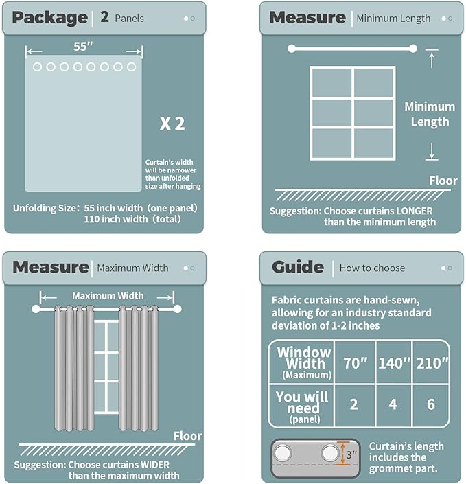 BGment Green Blackout Curtains 96 Inches Long, Grommet Thermal Insulated Room Darkening Curtains for Bedroom, Set of 2 Panels, Each 55 x 96 Inch