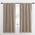 NICETOWN Kitchen Curtains, Short Blackout Drapes, Taupe, 42" Wide by 54" Long, 2 PCs, Thermal Insulated Blackout Curtain Panels for Kids Room, Play Room
