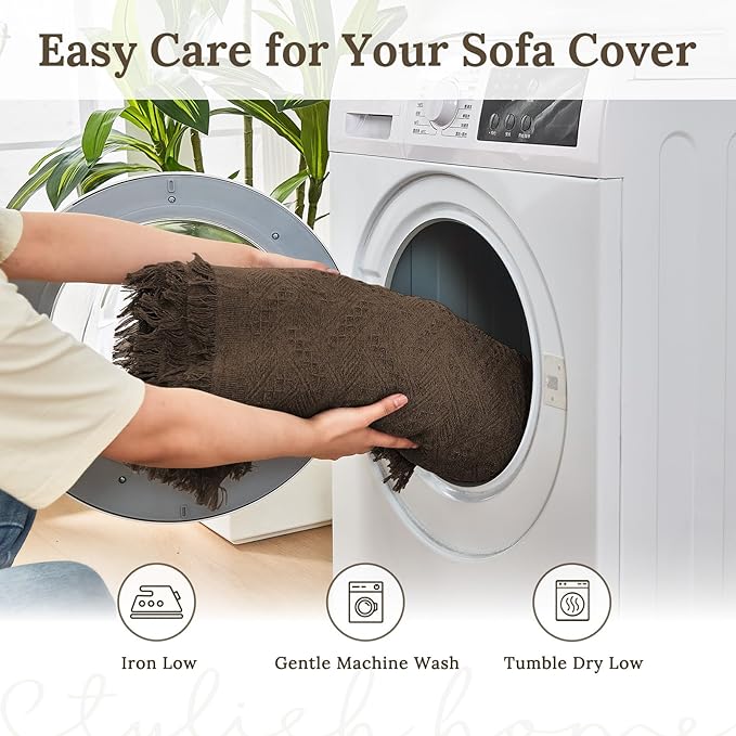 HOMERILLA Sectional Couch Covers for Sectional Sofa L Shaped Sofa Cover Blanket 2 Pieces L Shape Furniture Protector for Pets Dogs (Chocolate, XXX-Large)