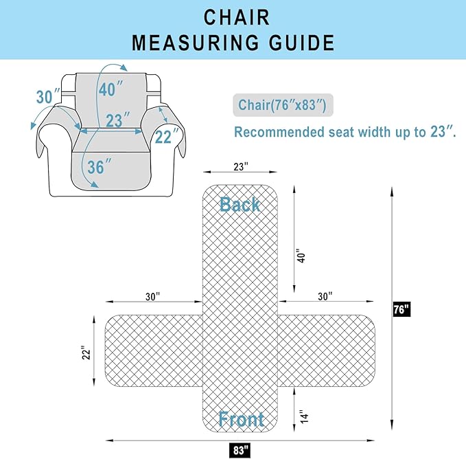 Recliner Chair Covers Reversible Sofa Cover Couch Cover for Pets Lazy Boy Furniture Protector(23''Chair,Chocolate/Taupe)