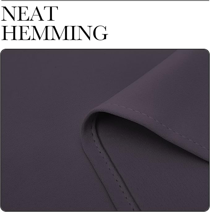 NICETOWN Bedroom Blackout Draperies Panels, 2 Panels, 42 x 72 Inch, Greyish Purple, Three Pass Microfiber Noise Reducing Thermal Insulated Solid Ring Top Window Curtains