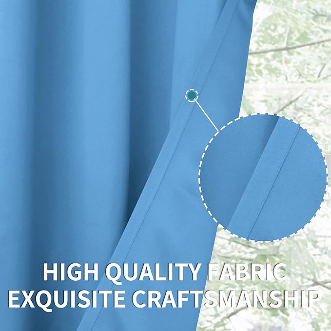 BGment Room Darkening Curtains 84 Inches Long - Grommet Thermal Insulated Drapes Window Treatment Curtains for Bedroom, 2 Panels, 52 x 84 Inch, Sky Blue