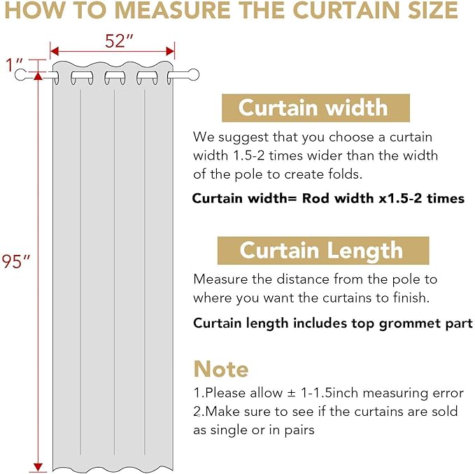 H.VERSAILTEX Living Room Linen Curtains Home Decorative Nickel Grommet Curtains Privacy Added Energy Saving Light Filtering Window Treatments Draperies for Bedroom, Ivory, 2 Panels, 52 x 96 - Inch