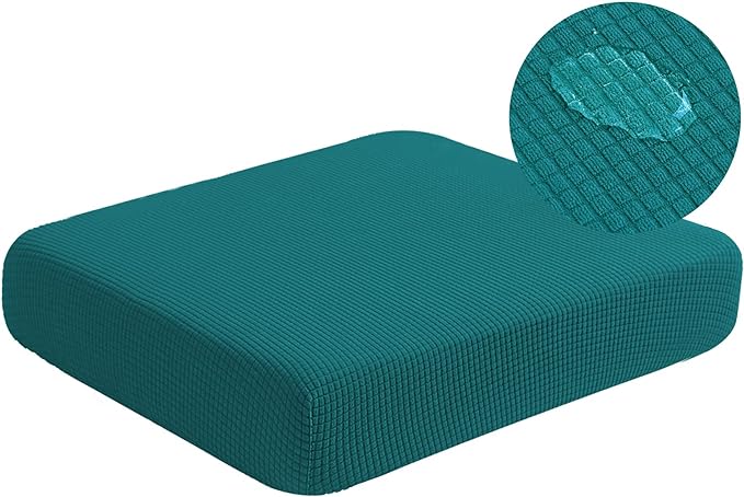 Water Resistant Couch Cushion Covers Stretch Sofa Seat Slipcover for Pets, Thick RV Dinette Cushion Covers Sofa Protector, Washable (Small, Dark Teal)