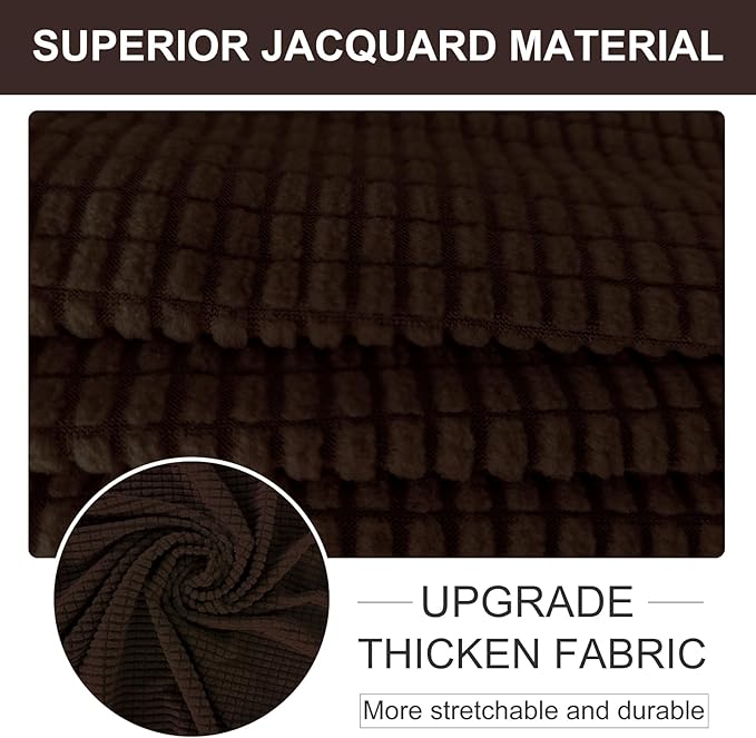 U-NICE HOME 4 Seater Stretch Couch Cover Sofa Cover Washable Sofa Slipcover Furniture Protector for 3 Cushion Couch Sofa Pet Friendly, Chocolate