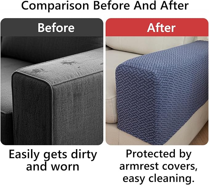 Soothing Home Sofa Covers, Sofa Hero Covers, Wear-Resistant Universal Couch Covers Washable Stretch Sectional Couch Cushion Covers (Coffee,Arm Rest Covers 2pcs)