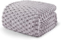 Exclusivo Mezcla Fleece Queen Blanket for Bed, Extra Large Fuzzy Light Grey Bed Blankets, Soft Cozy Plush Sofa Throws for All Seasons, 90x90 Inches