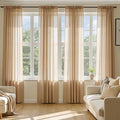 MIULEE Brown Sheer Curtains 108 Inches Long, 4 Panels Set, Rod Pocket Voile Drapes Light Filtering and Semi Transparent, Elegant Window Treatments for Bedroom Living Room,54 x 108 Inches