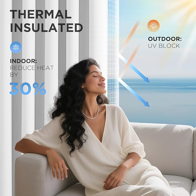 Joydeco Blackout Door Curtain for Doorway Privacy 80 Inches Long, Grommet Closet Curtain for Open Closet, Room Divider for Bedroom Living Room (Pure White, 32Wx80L, 1 Panel)